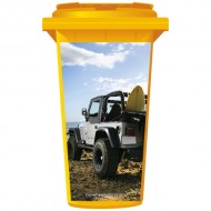 Jeep On The Beach Wheelie Bin Sticker Panel